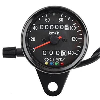 Abbildung von Keenso Motorrad Tachometer, 65mm Wasserdicht Tachometer LED Mechanik Kilometerzähler mit Indikator