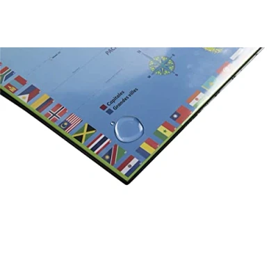 Abbildung von Exacompta Ref. 29790E Karton mit 10 Schreibtischunterlagen für Kinder aus festem Vorder und Rückseite PVC den täglichen Gebrauch 37,5 x 57,5 cm Weltmotiv Lieferung flach