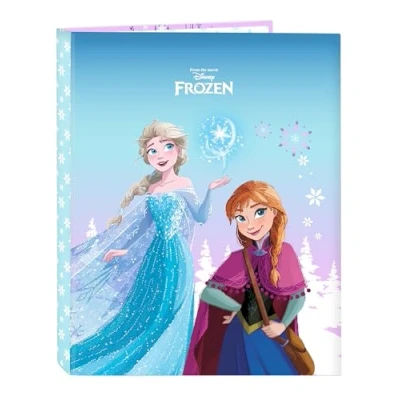 Abbildung von FROZEN COOL DAYS Ordner mit 4 Ringen, ideal für Kinder unterschiedlichen Alters, bequem und vielseitig, Qualität Widerstandsfähigkeit, 26,5 x 33 cm, Violett/Himmelblau,