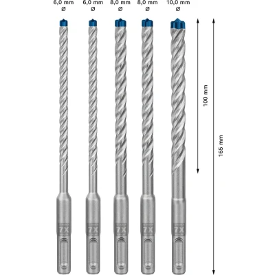 Abbildung von BOSCH Spiralbohrer Hammerbohrer Set, 6/6/8/8/10 mm, 5 tlg