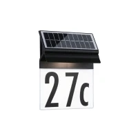 Abbildung von Paulmann LED Außen Wandleuchte &quot;Solar Hausnummernleuchte Neda IP44 3000K 14lm Schwarz&quot;, 1 flammig