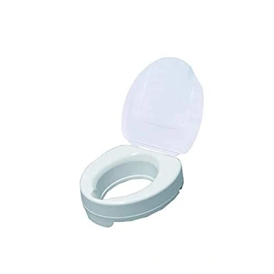 Abbildung von Drive Medical Toilettensitzerhöhung Ticco 2G mit Deckel, 10 cm, 2 Hygieneaussparungen