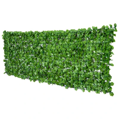 Abbildung von Outsunny Balkonsichtschutz Künstliche Hecke Sichtschutzhecke Terrasse Wanddekoration Hellgrün (Sichtschutzhecke, 1 St., Wanddekoration) L300 x B100cm