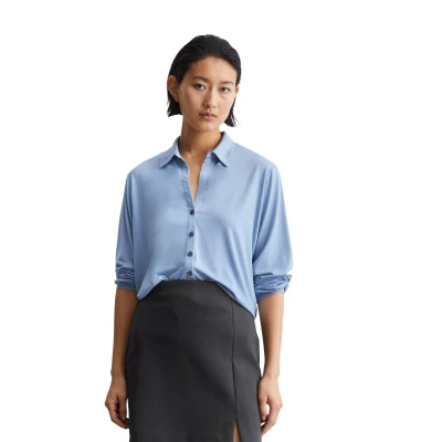 Abbildung von Marc O&#039;Polo LONG Sleeve Collar Hemdbluse, Damen, Größe: Large, Fresh sky