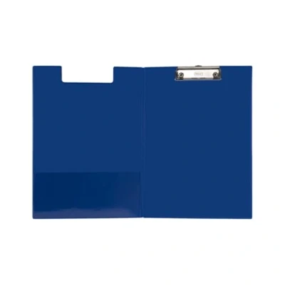Abbildung von Idena 11376 Klemmbrettmappe für DIN A4, Hochformat, PVC beschichtetes Clipboard in Blau, mit Deckel