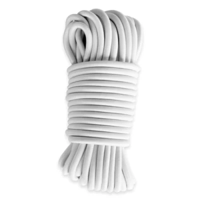 Abbildung von Elastisches Gummiseil Weiß 20 Meter Qualität PRO TECPLAST 9SW Spannseil für Planen mit einem Durchmesser von 9 mm