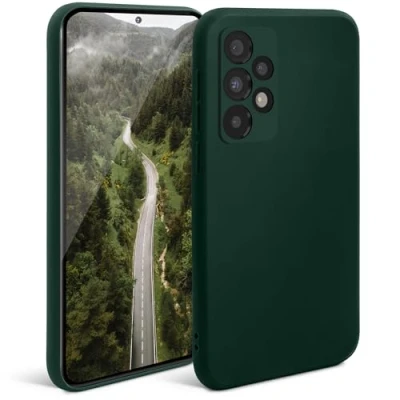 Abbildung von Moozy Minimalist Series Silikon Hülle für Samsung A33 5G, Dunkelgrün Mattes Finish, Dünne, Leichte, Weiche TPU Handyhülle Schutzhülle Case Cover