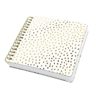 Abbildung von Sigel JQ100 Spiralblock A5 quadratisch, Notizblock Bullet Journal, gold, weiß, blanko, dickes 120 g Papier, Hardcover, 240 Seiten, aus nachhaltigem vegan