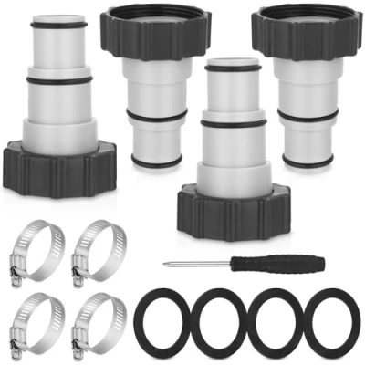 Abbildung von 4PCS Poolschlauch Adapter, Adapter Für Intex Pool, Pool Schlauch Set, Schlauchadapter Pumpe, Anschluss Ø 32 Und 38 Mm Schlauch,