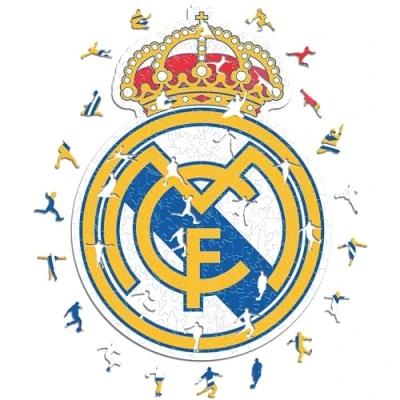 Abbildung von Iconic Puzzles, Real Madrid Logo, offizielles Produkt, Holzpuzzles für Erwachsene und Kinder, 100% nachhaltiges Holz, Größe M, 250 Stück