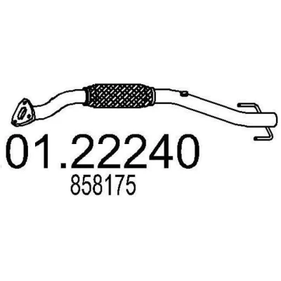Abbildung von MTS 01.22240 Abgasrohr 1000mm vorne für Mittelschalldämpfer OPEL: Vectra C CC, Limousine