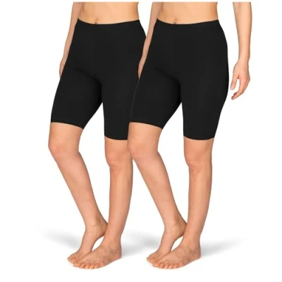 Abbildung von SES Kurze Radlerhose Damen 2er Pack schwarz 52/54 aus Baumwolle/Bequeme Radlerhose/Radlerhose Baumwolle mit perfektem Sitz/Geeignet als kurz für Kleid