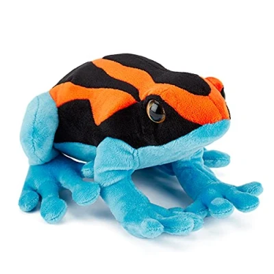 Abbildung von Zappi Co Plüschtier für Kinder, gefüllt, weich, kuschelig, Teil der Safari Tier Kollektion, perfekt Kinder (20 cm Tiefe), Pfeilgiftfrosch, Orange/Blau