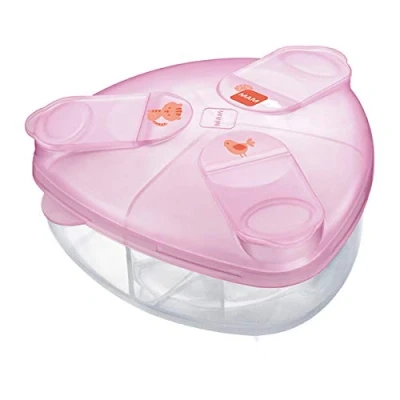Abbildung von MAM Milk Formula Dispenser, Powder Dispenser Pot Stores 40 g Per Serving, Storage Holds Three Servings, Baby Box, Pink, (Designs May Vary)
