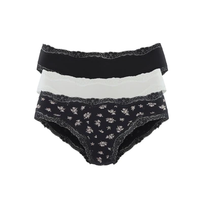 Abbildung von Vivance JAZZ 3PACK Slip, Damen, Größe: 36/38, schwarz bedruckt creme uni