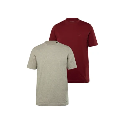 Abbildung von JP 1880 Herren große Größen Übergrößen Menswear L 8XL JP1880 T Shirts, Basic, 2er Pack, Rundhals, bis dunkelrot XXL 702637545