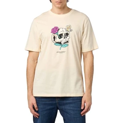 Abbildung von JACK&amp;JONES Herren JORTAMPA Tee SS Crew Neck 2 FST T Shirt, Buttercream, L