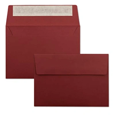 Abbildung von 200x Briefumschläge Dunkel Rot DIN C6 Format 11,4 x 16,2 cm Haftklebung Kuverts ohne Fenster Weihnachten, Grußkarten &amp; Einladungen Für A6 A4 Papier