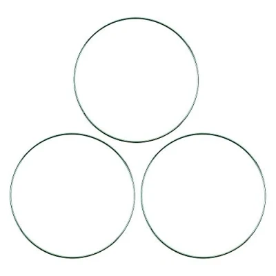 Abbildung von Ideen mit Herz Metallringe zum Basteln 3 Stück 3mm stark Ø 20cm Drahtringe aus Eisen Ideal für Traumfänger, Makramee, Trockenblumen, Wanddeko (grün)