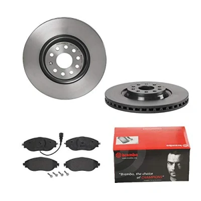Abbildung von BREMBO BREMSSCHEIBEN Ø340MM + BREMSBELÄGE VORNE FÜR AUDI A3 VW GOLF VII SKODA