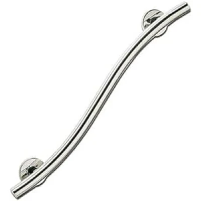 Abbildung von Homecraft Grab Rails with Polished Stainless Steel, Safety Support Bar for Bathroom and Around the Home, Ideal Mobility Assist Aid Elderly, Disabled, Handicapped, Curved, 450 mm