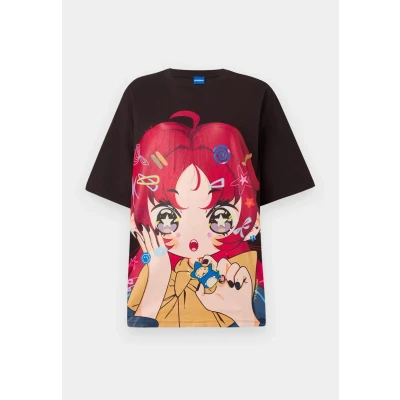 Abbildung von HUGO Oversized TEE Tshirt print, Damen, Größe: Medium, Black