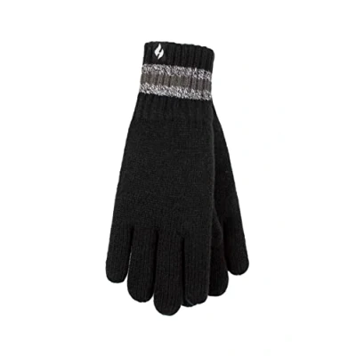Abbildung von HEAT HOLDERS SOCKSHOP Herren Cedar Streifen Manschette Handschuhe Packung 1 Schwarz L/XL