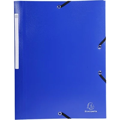 Abbildung von Exacompta 55812E 10er Pack Einschlagmappe OPAK. Aus blickdichtem Kunststoff DIN A4 mit 2 Gummizügen und 3 Klappen dunkelblau Sammelmappe Dokumentenmappe ideal für Büro Schule