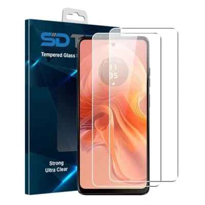 Abbildung von SDTEK *2 Pack Schutzglas für Motorola Moto G04 Glasfolie Hartglas Tempered Glass Screen Protector Schutzfolie Displayschutzglas