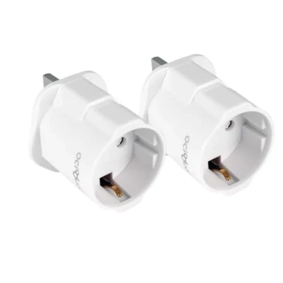 Abbildung von OcioDual 2X Europäischer zu UK Stecker Adapter, Reisestecker Typ C, E und F G Stecker, Modell YD 1310, 250V/13A Weiß, 2 Pin 3 Konverter, CE/RoHS Zertifizierung