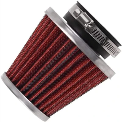 Abbildung von Evermotor Universal Doppelschicht Stahl Filter Luftfilter Rot 48mm 49mm 50mm für Motorrad Scooter ATV Moped Roller