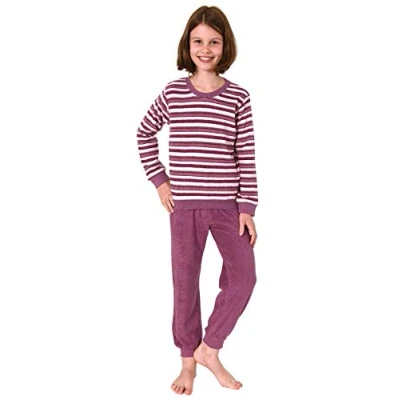 Abbildung von Normann Pyjama Mädchen Frottee Schlafanzug langarm mit Bündchen 291 13 572