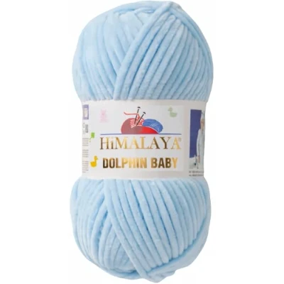 Abbildung von Himalaya Strickfein Dolphin Baby Bulky Chenille Garn 80306 hellblau Häkelwolle, 120 m (Einzel Pack, 1 St., Wolle), Superbauschiges