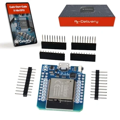 Abbildung von AZDelivery 1 x ESP32 d1 Mini NodeMCU WiFi Modul ESP 32 Bluetooth Internet Entwicklungsboard kompatibel mit Arduino und wemos EIN kostenloses E Book ist ebenfalls enthalten
