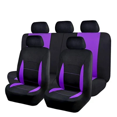 Abbildung von Flying Banner Sitzbezüge Auto Universal Set (Vollständige Reihe, Lila und Schwarz)