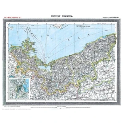 Abbildung von Historische Karte: Provinz POMMERN um 1903 [gerollt]: Karte. Carl Flemmings Generalkarte, No. 6