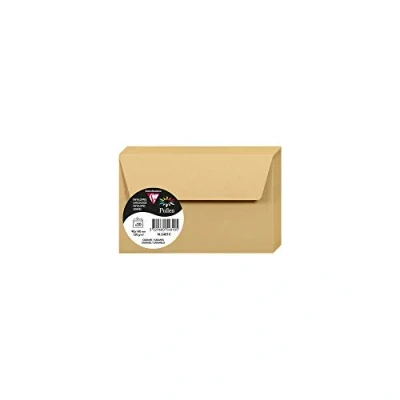 Abbildung von Clairefontaine 5481C Packung mit 20 Umschläge Pollen 90 x 140 mm, 120g, ideal für Einladungen und Korrespondenz, Karamel, 1 Pack