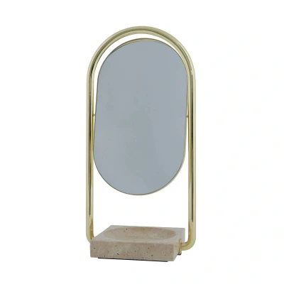 Abbildung von AYTM Tischspiegel Angui, gold, Höhe 35 cm, Glas, Marmor