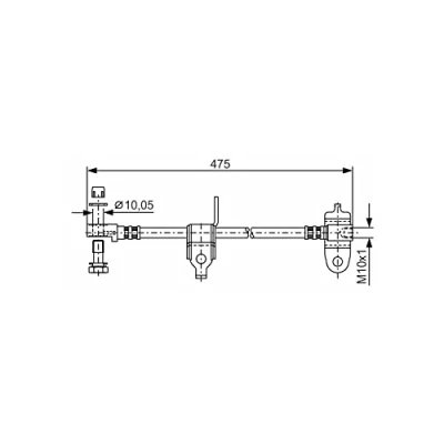 Abbildung von BOSCH 1 987 481 045 Bremsschläuche 463 M10x1 FORD: Transit Mk5 Kastenwagen, Bus