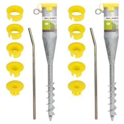 Abbildung von Alberts Einschraub Bodenhülse, (Set, 2 St.), für Standrohre von Ø 25 bis 65 mm, feuerverzinkt, L: 560 mm
