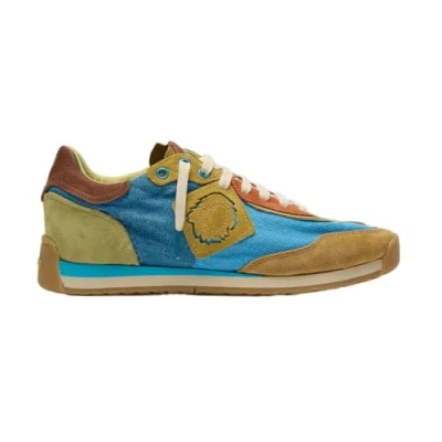 Abbildung von Satorisan Ensō Gaia Casual Sneaker Herren und Damen Vintage Leder Textil Sportschuhe Farbe Blue Swirl Größe 46