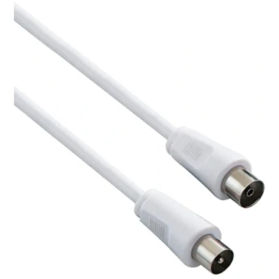 Abbildung von PremiumCord TV Koaxial Antennen Kabel 2m, 75 Ohm, IEC Stecker auf Buchse, Abgeschirmt für DVB C, T/T2, 4K UHD 2160p, FULL HD 1080p 3D, Farbe weiß