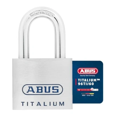Abbildung von ABUS 96TI/60 KD, Herkömmliches Vorhängeschloss, Tastensperre, Unterschiedliche Schließung, Aluminium, Gehärteter Stahl