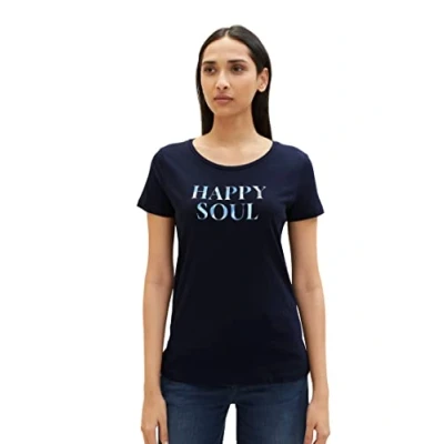 Abbildung von TOM TAILOR Damen 1037403 T Shirt, 10668 Sky Captain Blue, L