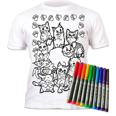 Abbildung von Splat Planet Katze Haustier T Shirt Magisches Zum Ausmalen Mit 10 Ungiftigen, Waschbaren Zauberstiften Färben Sie Ihr Shirt, Und Waschen Es Weg Wieder EIN (3 4 Years)