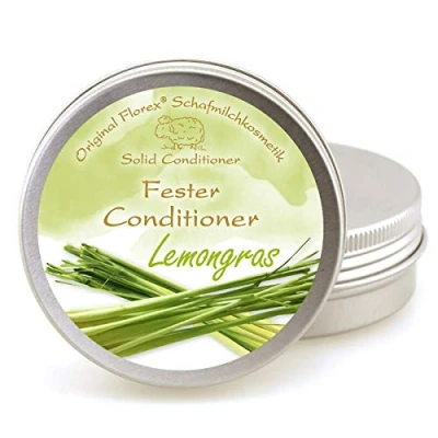 Abbildung von Florex Fester Conditioner 58g, Lemongras mit Schafmilch verpackt in praktischer Dose