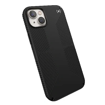 Abbildung von Speck Presidio2 Grip MagSafe rutschfeste iPhone 14 Plus Hülle (Schwarz/Schwarz/Weiß)