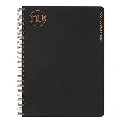 Abbildung von Nu Notebooks Kraft Range schwarzer Spiralbindung, A5 Projektbuch Schreibwaren Notizbücher professioneller Notizblock 160 Seiten