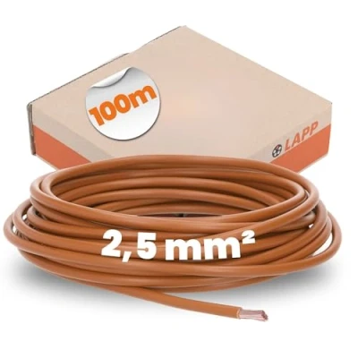 Abbildung von Lapp H07V K, Hochspannungskabel, Braun, Polyvinylchlorid (PVC), Cooper, 2.5 mm²