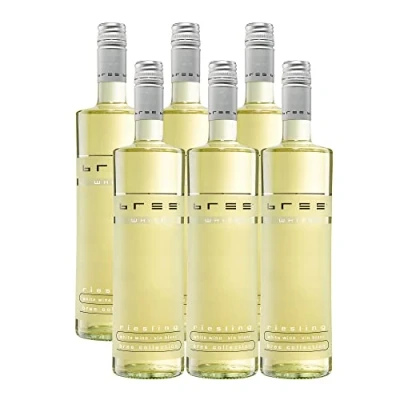Abbildung von Bree Riesling Qualitätswein Weißwein feinherb Besonderes Flaschendesign, Aromen von Pfirsich und Quitte, feiner Mineralik, aus Deutschland, 6 x 0.75 L